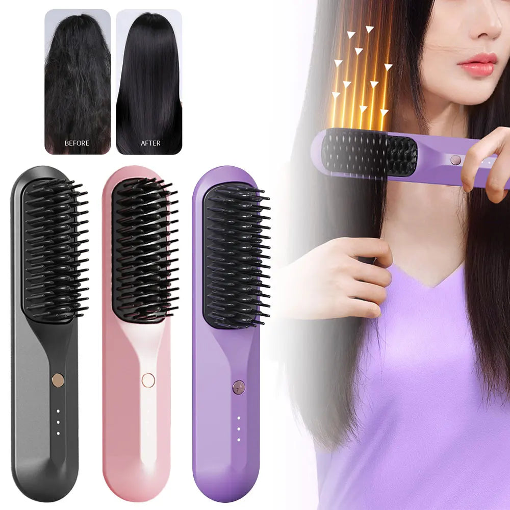 Cordless Electric Hair Brushes Straightener