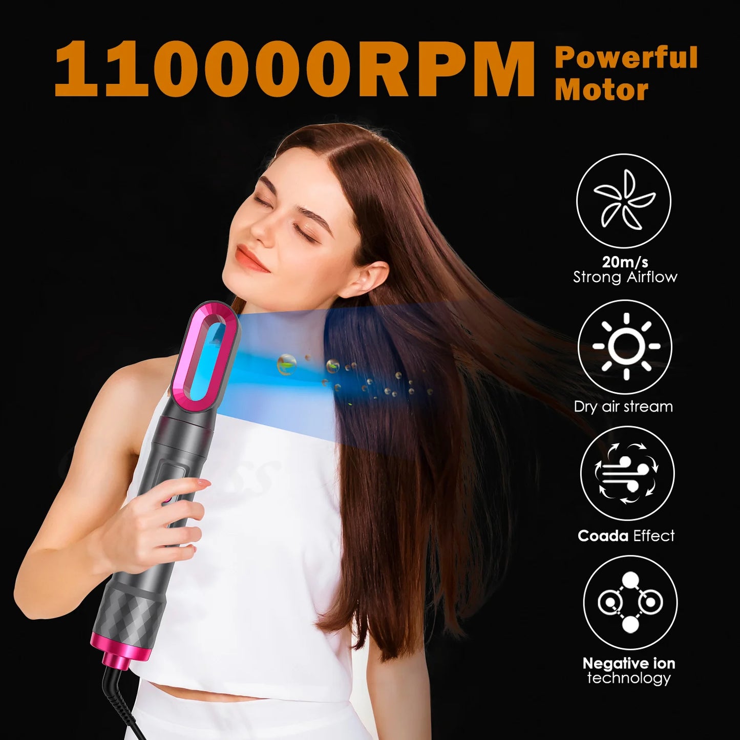 Professional Hair Dryer Volumizer Hot Air Brush